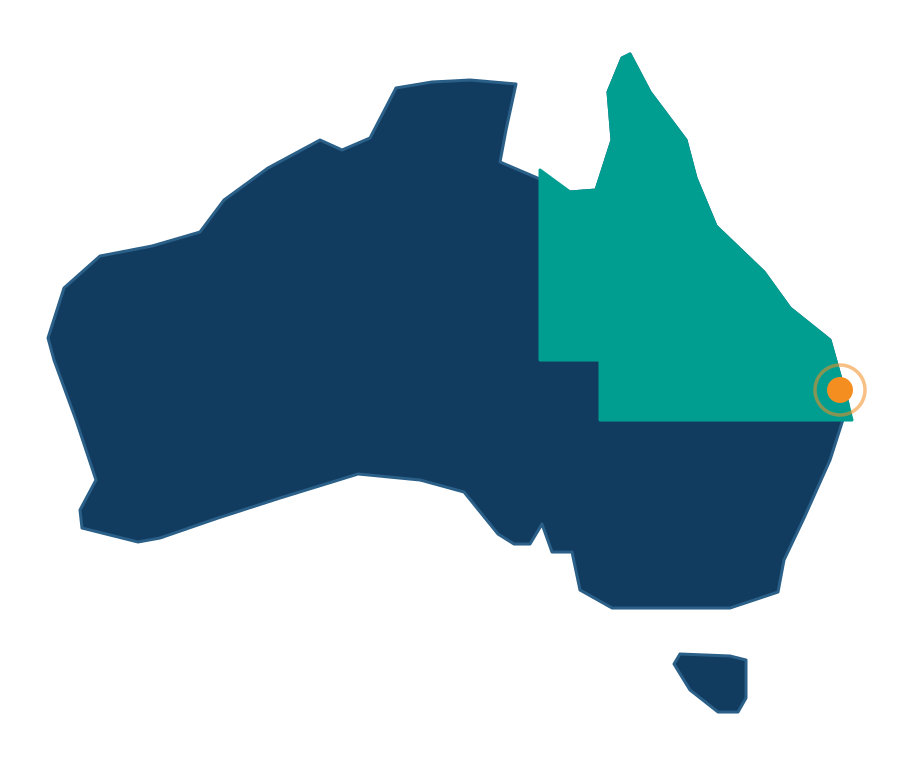 Australia with Queensland highlighted